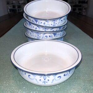 Lenox Chinastone Country Blue Soup Cereal Bowl 885876 Lot Of  5 6.25" Diameter